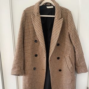 H&M Checkered Long Trenchcoat